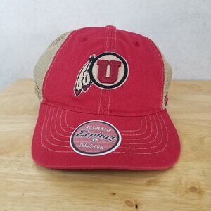 NWT Zephyr Utah Utes Cap Trucker hat Red NCAA Snap Back Football Fan Womens OS